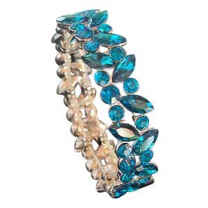 Dark Turquoise Crystal Stretch Bracelet